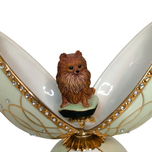 Heirloom Porcelain Faithful Friend Musical Egg Pomeranian Limited 2006 - Picture 3 of 8